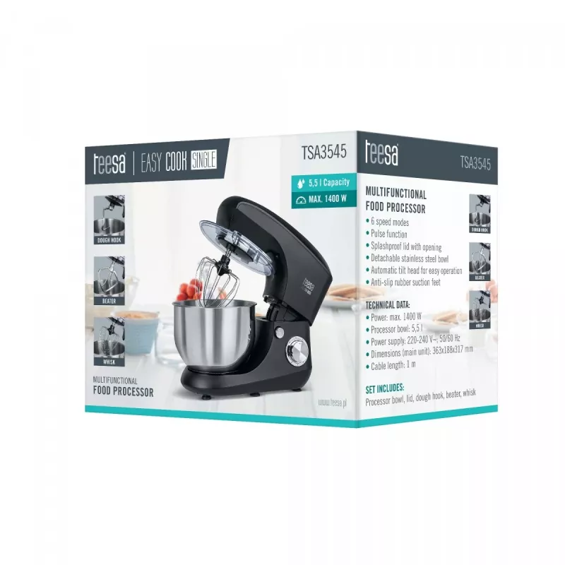 Robot de cocina TEESA EASY COOK Single Negro TSA3545-B 1000W 4L