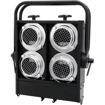 Deslumbrador halógeno EUROLITE Audience Blinder 4×PAR-36 negro — deslumbrador de escenario de 4 lámparas