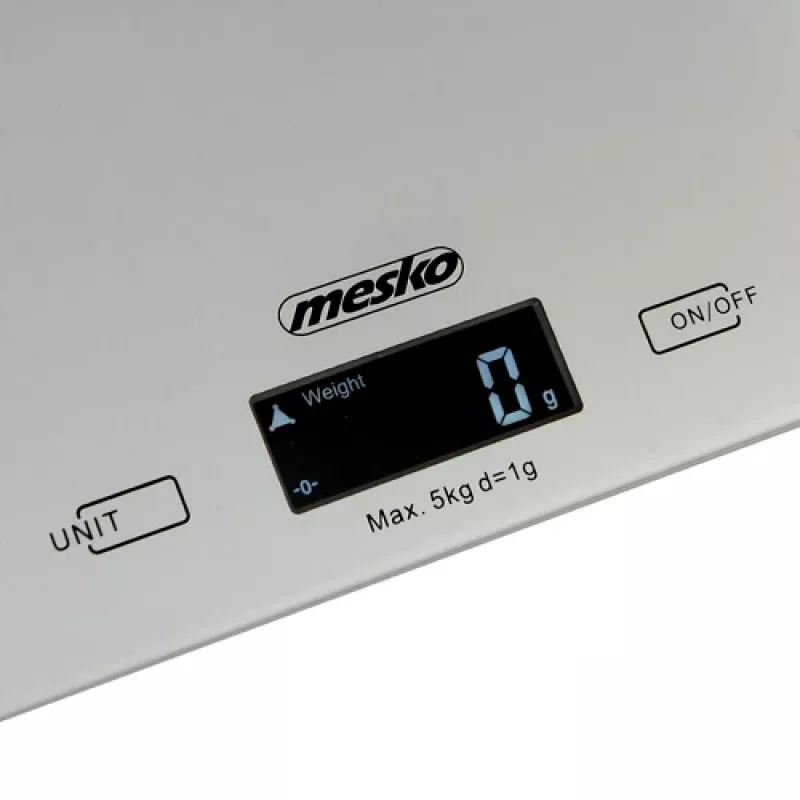 Mesko | Báscula de cocina | MS 3145 | Capacidad máxima 5 kg | División 1 g | Tipo de pantalla LCD | Plata