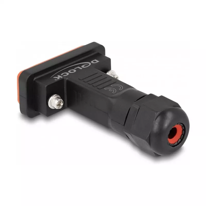 Conector macho DeLOCK D-Sub de 15 contactos con carcasa IP67 impermeable