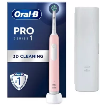 Cepillo de dientes eléctrico Oral-B Pro Series 1 rosa – recargable, tecnología de limpieza 3D