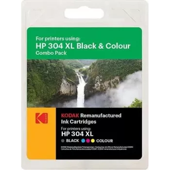 Cartucho de tinta Kodak 185H030417 para HP DJ2620 — Juego de color HP304XL (15 ml y 18 ml)