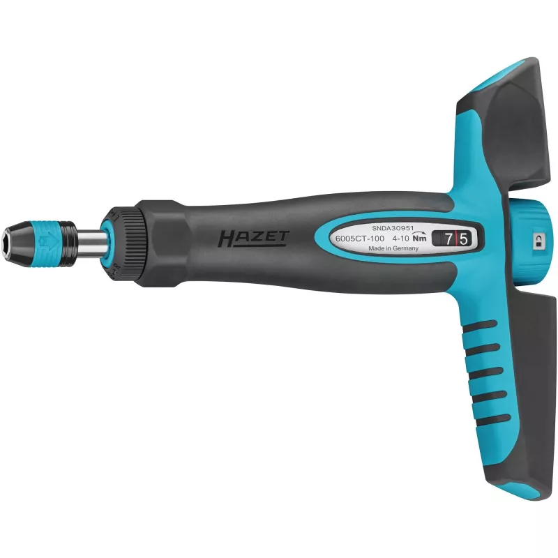 Destornillador dinamométrico 6005CT-100 (negro/azul, 4 - 10 Nm, portapuntas 1/4, mango en T)