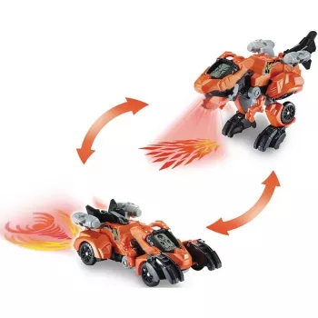 Figura de juego transformable VTech Fire-T-Rex 80-538004 — juguete electrónico que se transforma en un dinosaurio