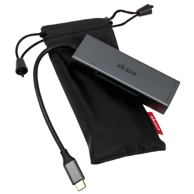 Akasa AK-CR-09BK lector de tarjetas 3 en 1 USB 3.2 Gen1 Type-C