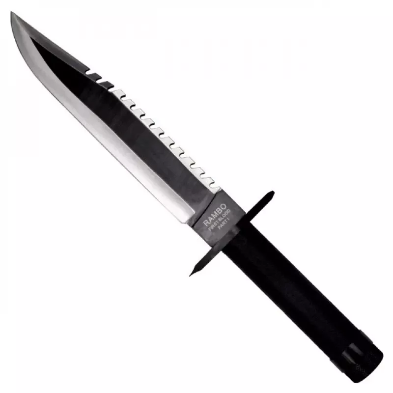 Cinema Classic Rambo I CC-H1 cuchillo grande con funda de cuero, 360 mm, negro