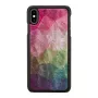 Funda protectora iKins para iPhone XS Max – diseño de flores acuáticas, negra