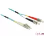 Cable de fibra óptica DeLOCK 86566 0,5 m LC ST aqua