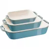 Staub 40508-172-0 set de fuentes de horno de cerámica rectangulares, 3 piezas, Antique Turquoise
