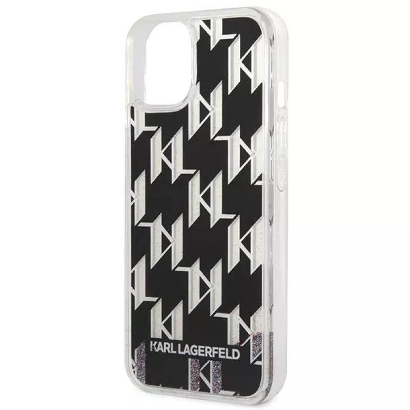 Karl Lagerfeld KLHCP14MLMNMK iPhone 14 Plus 6.7 funda rígida negro / negro Liquid Glitter Monogram