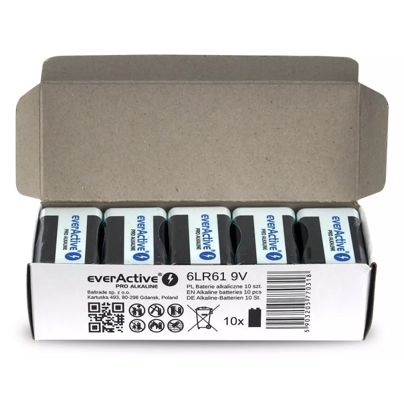 Pila alcalina EverActive Pro Alkaline 6LR61 9V
