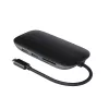 AUKEY CB-C71 hub USB-C 8 en 1, 3x USB-A 3.0, HDMI 4K@30Hz, Gigabit RJ45, SD/microSD, USB-C PD 100 W, cable de 0,15 m, aluminio, negro