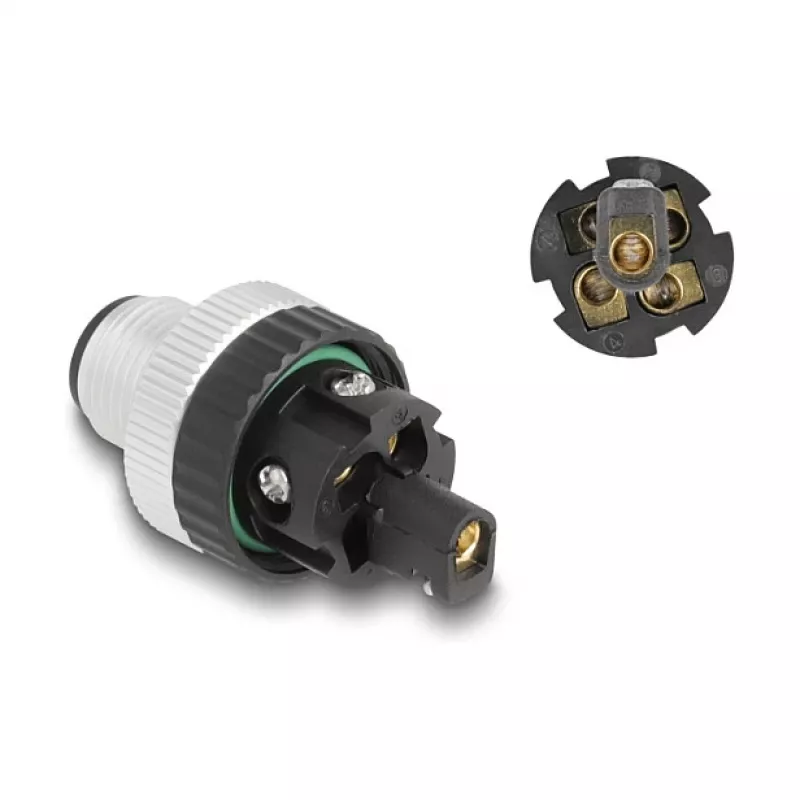 Conector DeLOCK M12 codificación A 5 polos conector macho conexión por tornillo