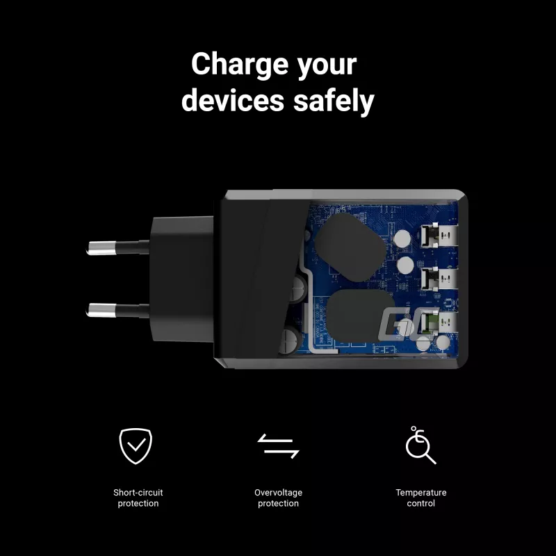 Cargador para dispositivos móviles Green Cell CHARGC03 negro para interiores