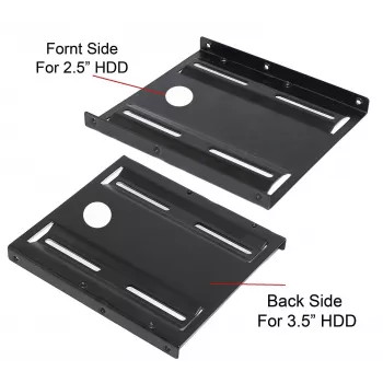 Marco de montaje para disco duro Goobay Wentronic de 2.5 a 3.5, Negro - apto para montar un disco duro de 2.5 en una bahía de 3.5 (93990)