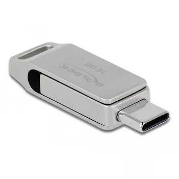 Memoria USB DeLOCK 16GB USB-C Type-A carcasa metálica