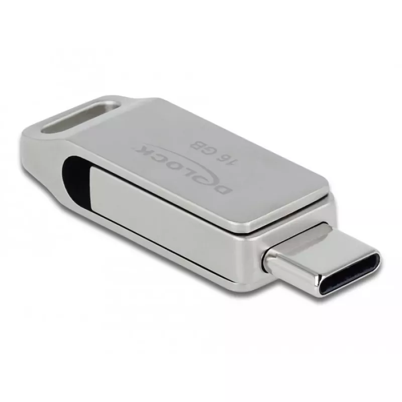 Memoria USB DeLOCK 16GB USB-C Type-A carcasa metálica