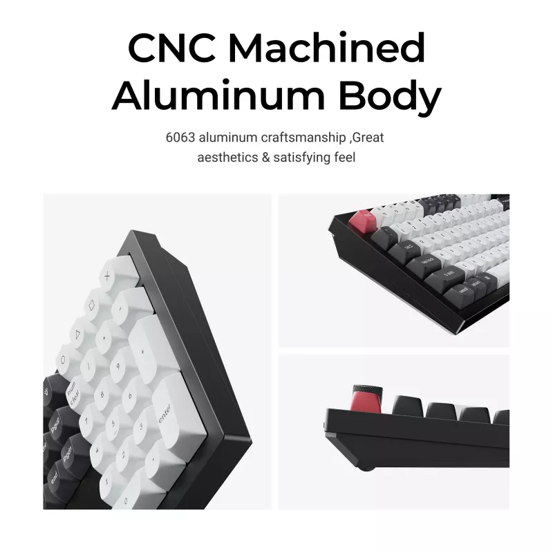 Teclado mecánico Keychron Q6H-M1 inalámbrico RGB Carbon negro