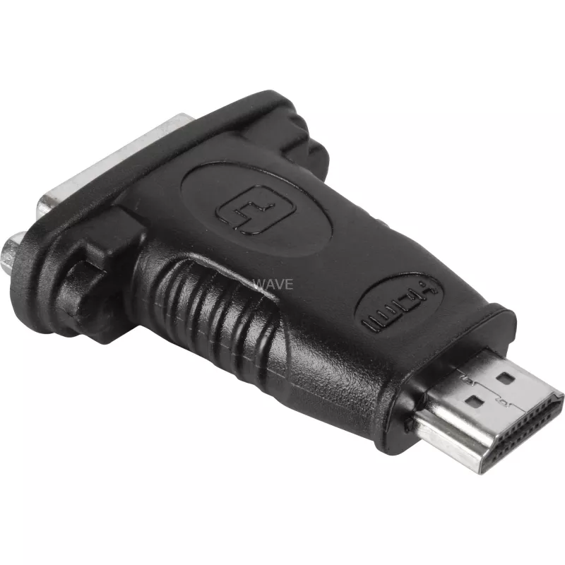 Adaptador HDMI™ / DVI-D Goobay Wentronic, conector macho HDMI estándar (tipo A), Negro – conector macho HDMI™ de 19 polos > conector hembra DVI-D (24+1) (68098)