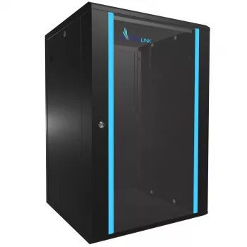 Rack de pared Extralink armario rackmount 18U 600x600 negro con cerradura de llave