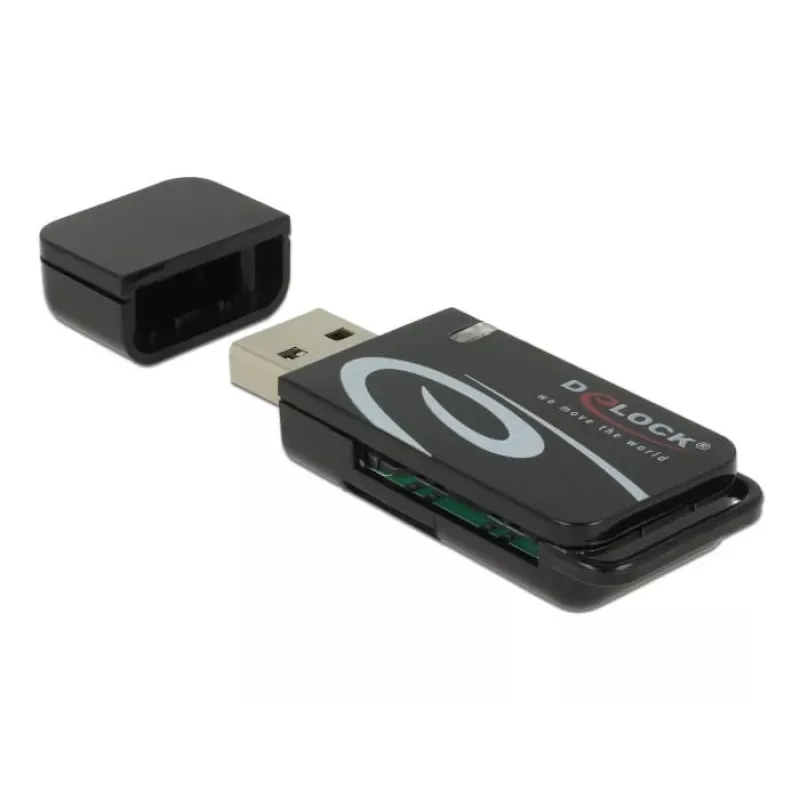 Lector de tarjetas DeLOCK Mini USB 2.0 con ranura SD y micro-SD