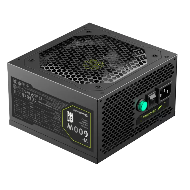 Fuente de alimentación Gamemax, 80 PLUS, Standard | VP 600S | 600 W