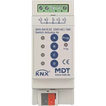 MDT AKK-0416.03 Actuador de conmutación 4 canales, 2TE, REG, 16A, 70µ (AKK-0416.03)