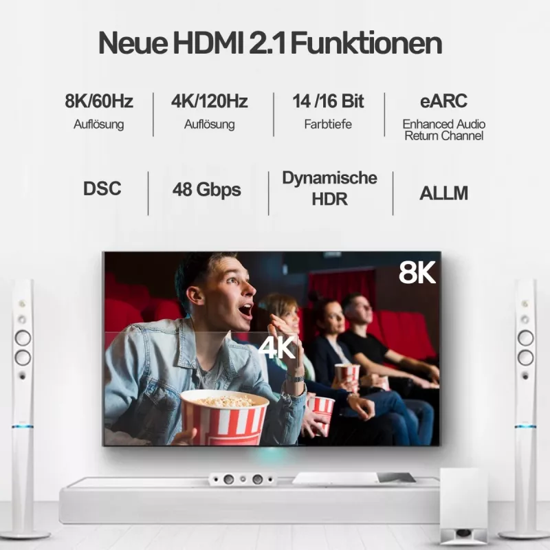 Cable HDMI Unitek 8K HDMI 2.1 Ultra Speed 3 m, Type-A macho–macho, 48 Gbit/s, 60 Hz, negro