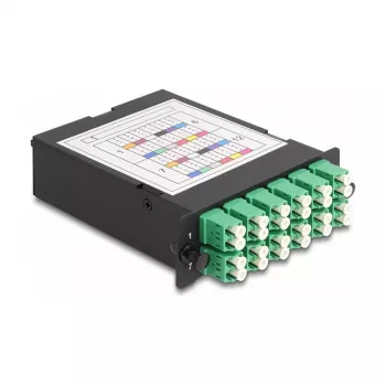DeLOCK casete Fiber Optic HD conector macho MPO a 12 x conector hembra LC dúplex 24 fibras monomodo 9/125 µm