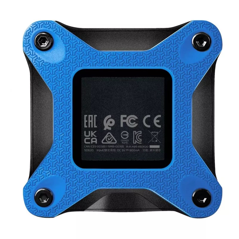 SSD externo ADATA SD620 512 GB, USB 3.2 Gen 2 Micro-USB B, azul, carcasa de silicona, resistente a golpes
