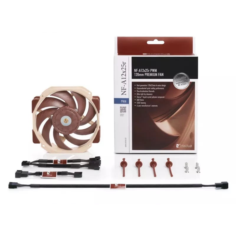 Ventilador Noctua NF-A12X25R PWM 12 cm beige marrón 2000 RPM 102,1 m³/h