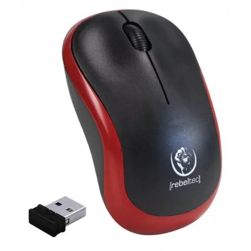 Ratón óptico inalámbrico Rebeltec METEOR rojo RBLMYS00049 USB