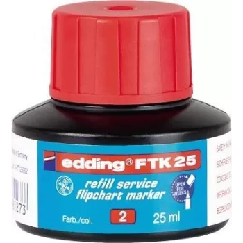 Tinta de recarga para rotulador Edding FTK 25, recarga de tinta roja 25 ml, compatible con edding 380/383