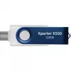 Memoria USB PATRIOT Xporter X550 128 GB, interfaz dual USB-A y USB-C 3.2 Gen 1, azul/blanco