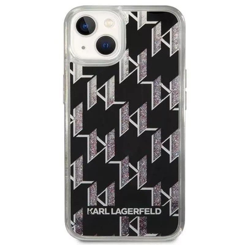 Karl Lagerfeld KLHCP14MLMNMK iPhone 14 Plus 6.7 funda rígida negro / negro Liquid Glitter Monogram