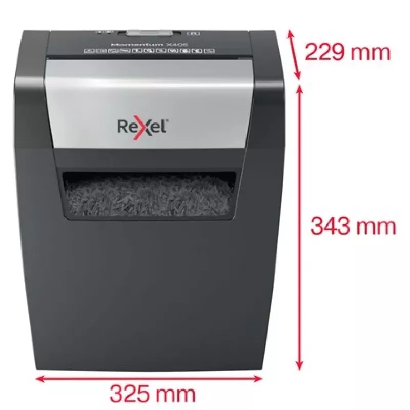 Rexel Momentum X406 destructora de papel P4, corte cruzado, 4 x 30 mm, 6 hojas, 15 l