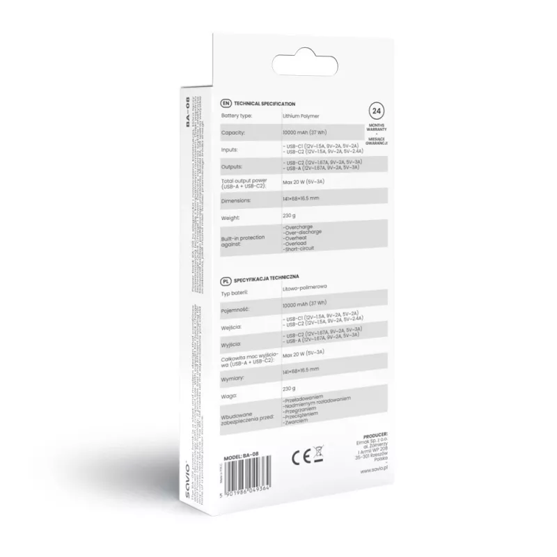 Batería externa BA-08 SAVIO