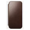 Funda para móvil Nomad Modern Leather Folio para iPhone 17 Pro Max — marrón, cuero, pantalla de 6,3