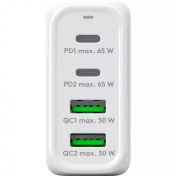 Goobay 64818 cargador para dispositivos móviles auriculares - portátil - smartphone blanco AC carga rápida interior (64818)