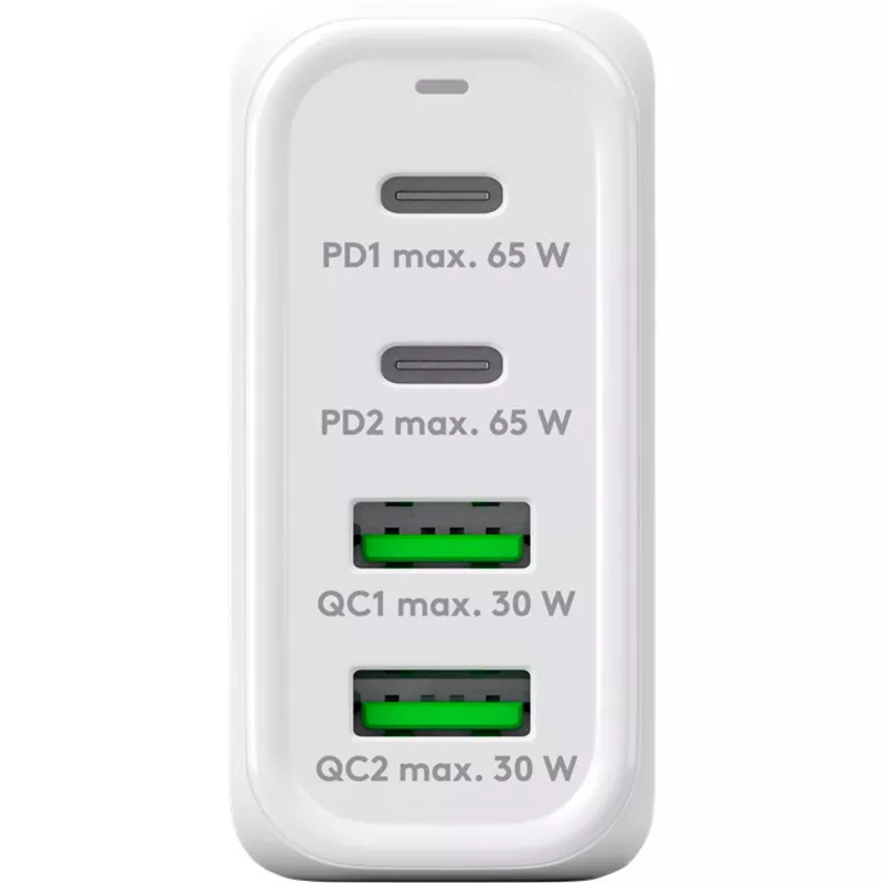 Goobay 64818 cargador para dispositivos móviles auriculares - portátil - smartphone blanco AC carga rápida interior (64818)
