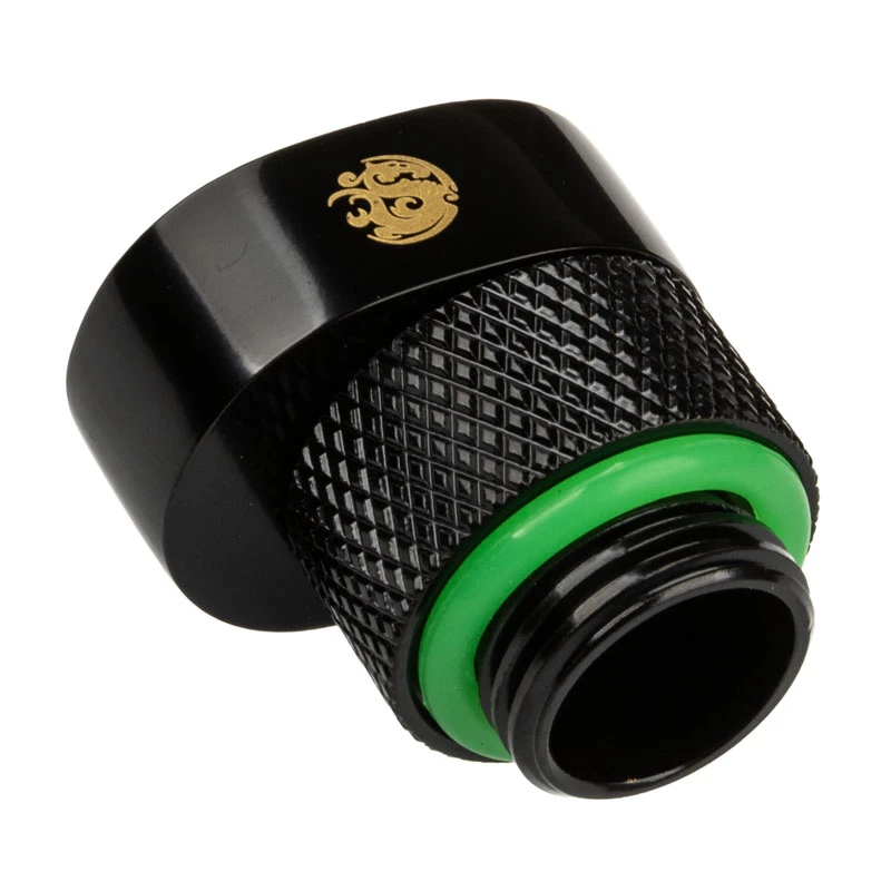 Adaptador BitsPower X-Cross G1/4 pulgadas rosca macho a G1/4 pulgadas rosca hembra, desplazamiento de 5 mm, negro mate