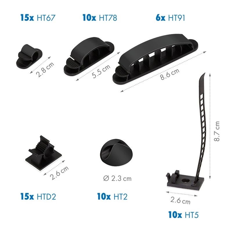 LogiLink Set organizador de cables 128 piezas