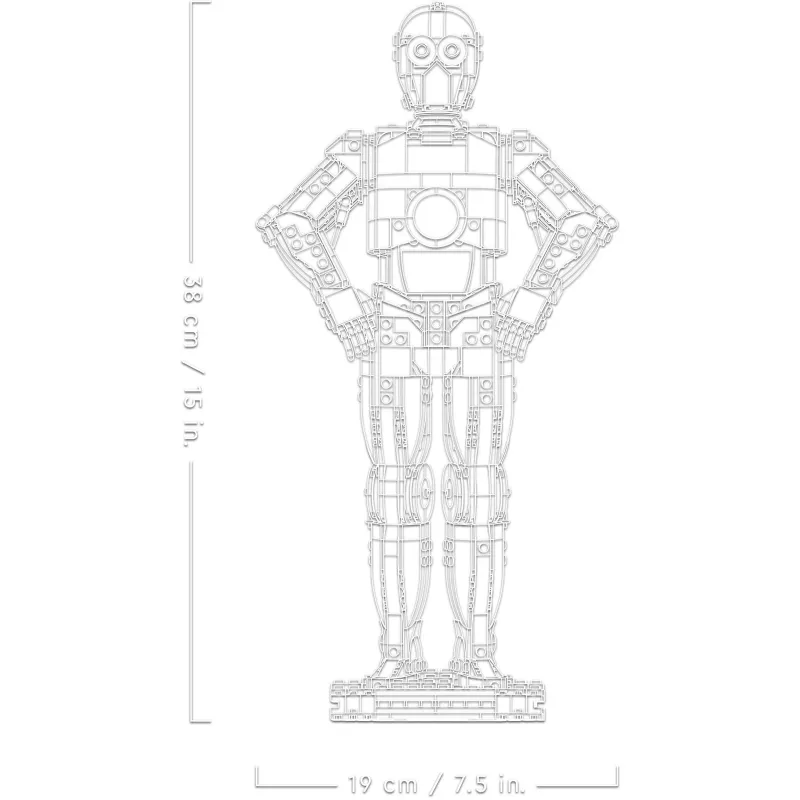 LEGO figura construible Star Wars C-3PO modelo 75398 — 1.138 piezas, 380 mm pieza de coleccionista para exposición