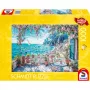 Schmidt Spiele Terrazas junto al mar, puzzle de 1000 piezas, escena paisajística marina