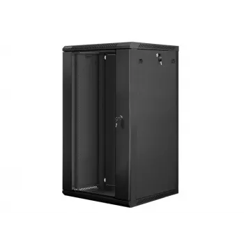 Armario de instalación de pared Lanberg 19'' 22U 600x600mm negro (puerta de cristal)