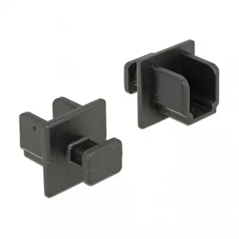 Tapa protectora de enchufe DELOCK 64010, polipropileno, negro, 12,2×15,2×12 mm, pack de 10