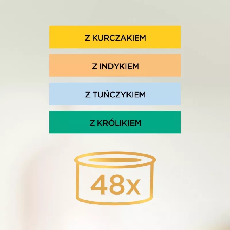 Comida húmeda para gatos multipack Purina Nestlé Gourmet Gold Mus Mix 48×85 g latas surtido de variedades