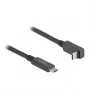 Delock - Cable USB - USB-C de 24 contactos (M) a USB-C de 24 contactos (M) en ángulo - USB 3.2 Gen 2 - 3 A - 1,0 m - USB Power Delivery (60 W), compatible con 4K 144 Hz (3840 x 2160), hasta 10 Gbit/s
