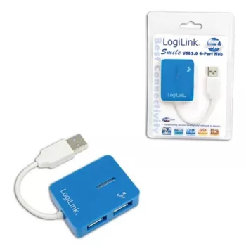 LogiLink hub USB 2.0 de 4 puertos - azul - Windows 98SE/ME/200/XP/Vista/2003/7 (UA0136)