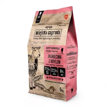 Alimento seco para gatos wiejskazagroda Rural Farm cordero con krill, adulto, sin cereales, 5 kg, 44 % proteína, 15 % grasa